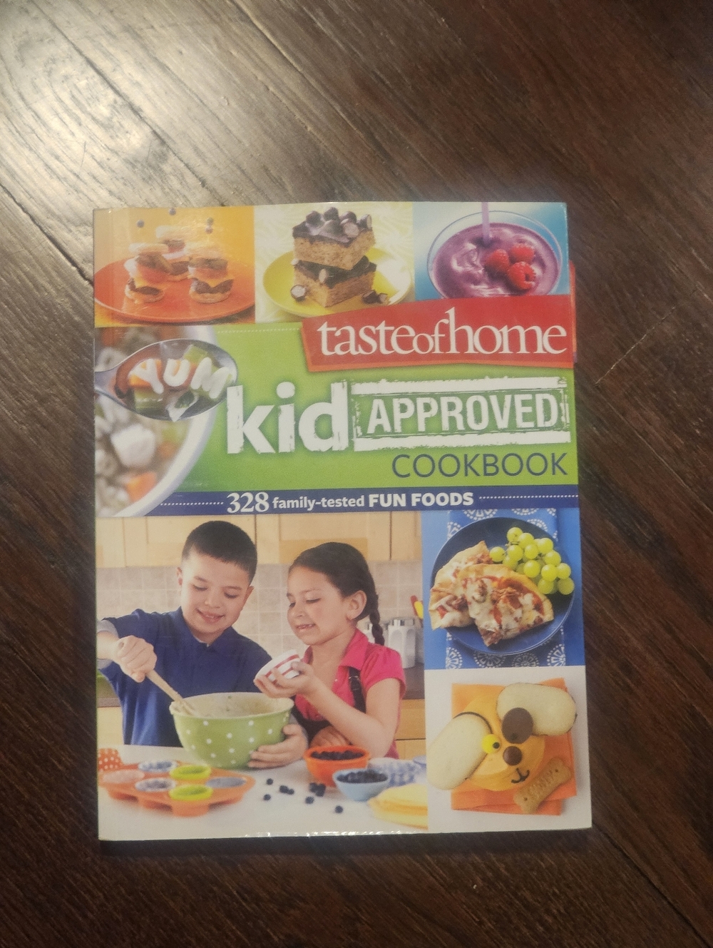 Taste of Home Bright Blue & Yellow Kid-Friendly Cookbook Back Cover